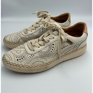 Pikolinos Mesina Sneakers Leather Tennis Shoes Lace Up Cut Out Punch Womens 39